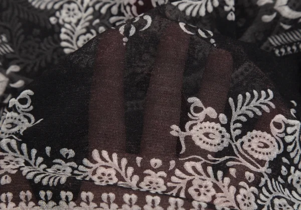 ジャンポールゴルチエJean Paul GAULTIER ダマスクプリントパワーネットパーカー 黒40 K-113081_015