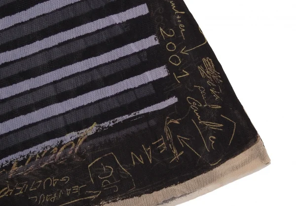 ジャンポールゴルチエ ファムJean Paul GAULTIER FEMME ボーダーグラフィティプリントパワーネットハイネックノースリーブ 黒40 K-113097_006