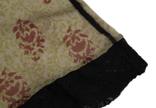 ジャンポールゴルチエ ファムJean Paul GAULTIER FEMME アラベスクプリントパワーネットハイネックノースリーブ 緑茶40 K-113098_009