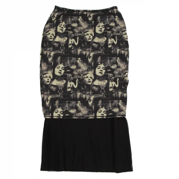 ジャンポールゴルチエ ファムJean Paul GAULTIER FEMME フェイスプリントストレッチセットアップ 黒ベージュ40 K-113112_012