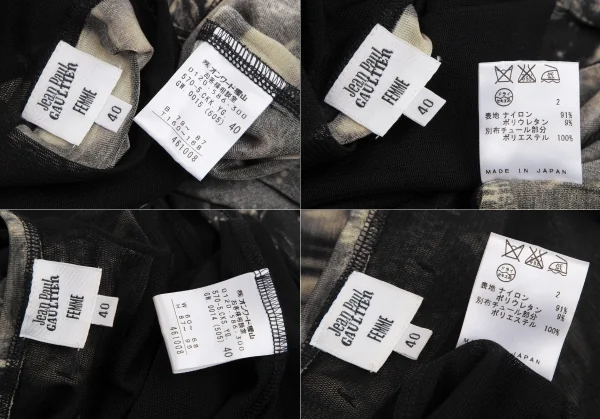 ジャンポールゴルチエ ファムJean Paul GAULTIER FEMME フェイスプリントストレッチセットアップ 黒ベージュ40 K-113112_019