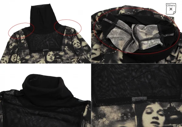 ジャンポールゴルチエ ファムJean Paul GAULTIER FEMME フェイスプリントストレッチセットアップ 黒ベージュ40 K-113112_004