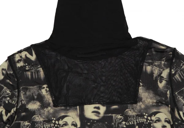 ジャンポールゴルチエ ファムJean Paul GAULTIER FEMME フェイスプリントストレッチセットアップ 黒ベージュ40 K-113112_007