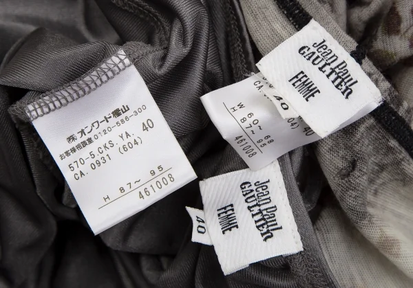 ジャンポールゴルチエ ファムJean Paul GAULTIER FEMME ボタニカルプリントゴアードスカート グレー40 K-113113_018