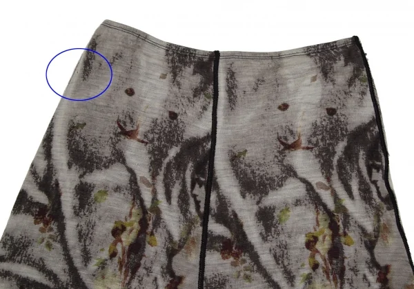 ジャンポールゴルチエ ファムJean Paul GAULTIER FEMME ボタニカルプリントゴアードスカート グレー40 K-113113_003