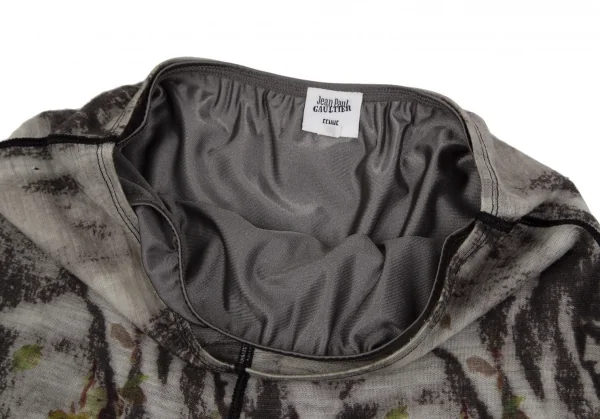 ジャンポールゴルチエ ファムJean Paul GAULTIER FEMME ボタニカルプリントゴアードスカート グレー40 K-113113_005
