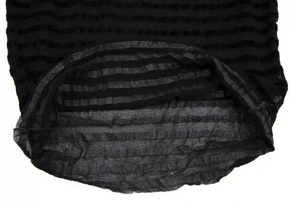 ジャンポールゴルチエ マイユJean Paul GAULTIER MAILLE フロッキーボーダーパワーネットカットソー 黒M位 K-113124_010