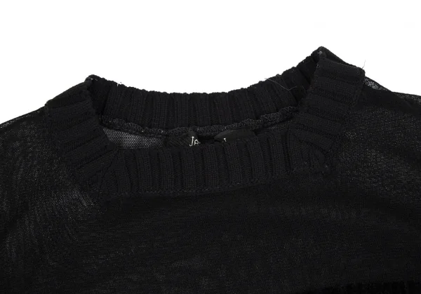 ジャンポールゴルチエ マイユJean Paul GAULTIER MAILLE フロッキーボーダーパワーネットカットソー 黒M位 K-113124_005