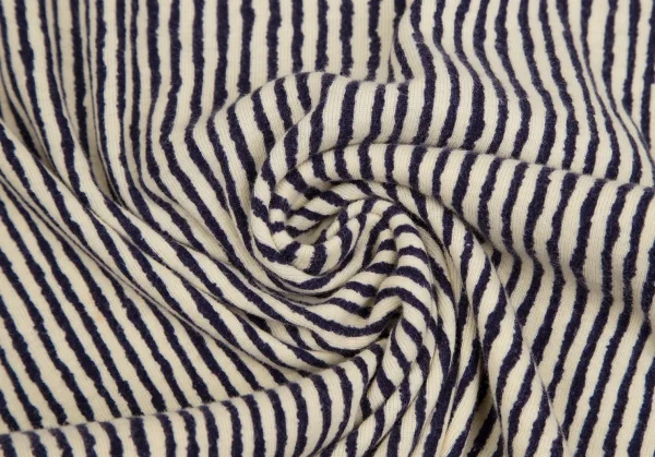 ジャンポールゴルチエ オムJean Paul GAULTIER HOMME ストライプVネックTシャツ クリーム紺M K-113126_010