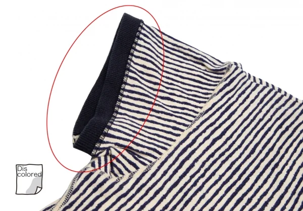 ジャンポールゴルチエ オムJean Paul GAULTIER HOMME ストライプVネックTシャツ クリーム紺M K-113126_005