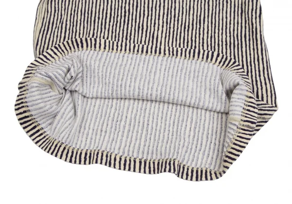 ジャンポールゴルチエ オムJean Paul GAULTIER HOMME ストライプVネックTシャツ クリーム紺M K-113126_007