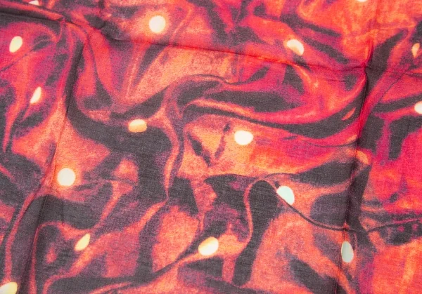 新品!ジャンポールゴルチエJean Paul GAULTIER ドットスカーフ転写プリントハンカチ ワインカーキ K-113127_004