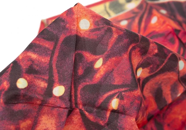 新品!ジャンポールゴルチエJean Paul GAULTIER ドットスカーフ転写プリントハンカチ ワインカーキ K-113127_005