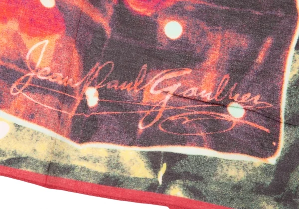 新品!ジャンポールゴルチエJean Paul GAULTIER ドットスカーフ転写プリントハンカチ ワインカーキ K-113127_007