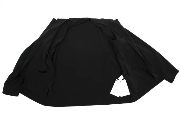 タケシコウサカバイ ワイズ ピンクレーベルTAKESHI KOSAKA by Y's Pink Label トリアセテートポリ襟断ち切りポケットデザインシャツジャケット 黒3 K-113133_012