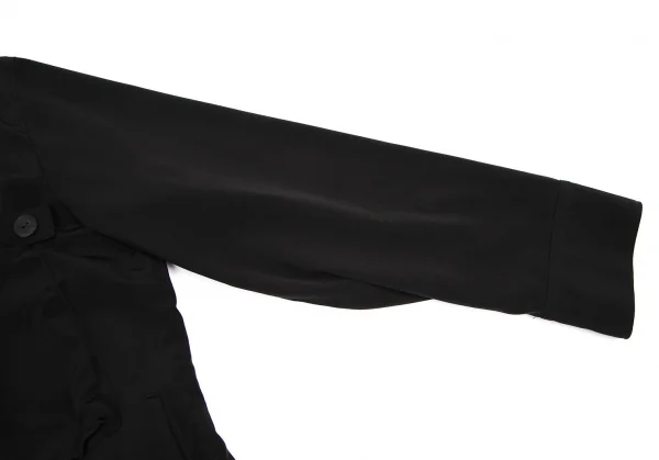 タケシコウサカバイ ワイズ ピンクレーベルTAKESHI KOSAKA by Y's Pink Label トリアセテートポリ襟断ち切りポケットデザインシャツジャケット 黒3 K-113133_008