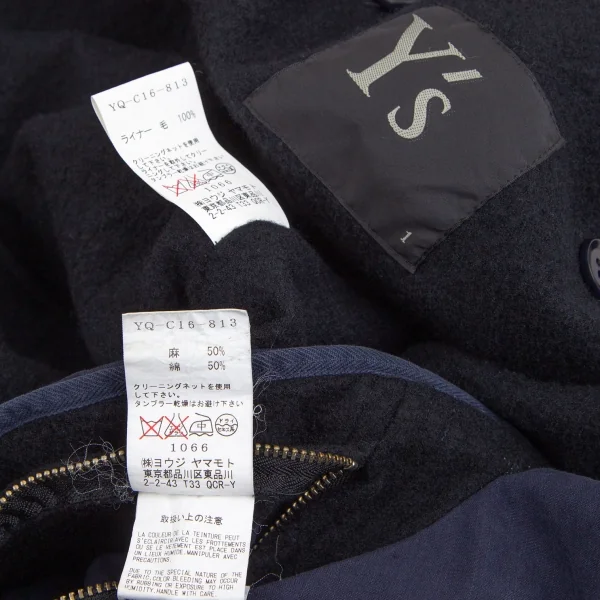 Y's Washed Linen Cotton Liner Detachable Hoodie Coat K-113162_020