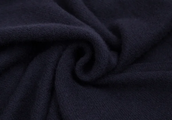 ヨウジヤマモト ファムYohji Yamamoto FEMME ウールナイロンドレープアシンメトリーニットジャケット 紺2 K-113175_012