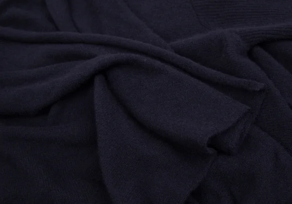 ヨウジヤマモト ファムYohji Yamamoto FEMME ウールナイロンドレープアシンメトリーニットジャケット 紺2 K-113175_005