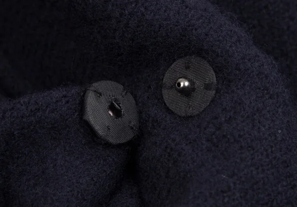 ヨウジヤマモト ファムYohji Yamamoto FEMME ウールナイロンドレープアシンメトリーニットジャケット 紺2 K-113175_009