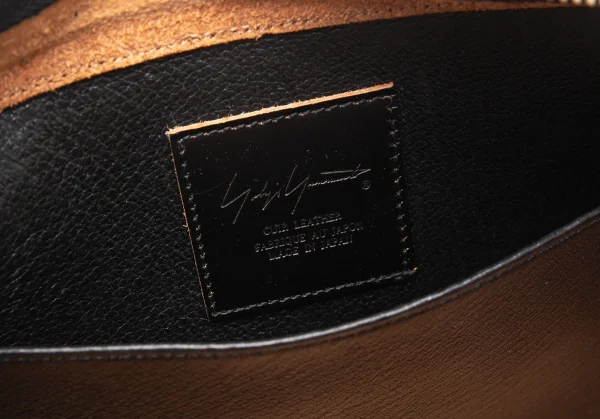 ヨウジヤマモト ファムYohji Yamamoto FEMME 台形レザーショルダーバッグ 黒 K-113177_011