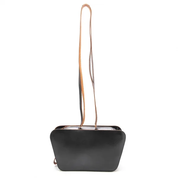 ヨウジヤマモト ファムYohji Yamamoto FEMME 台形レザーショルダーバッグ 黒 K-113177_006