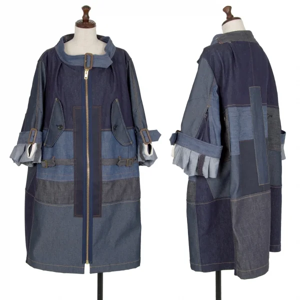 ジュンヤワタナベ コムデギャルソンJUNYA WATANABE COMME des GARCONS denim パッチワークデニムコート インディゴXS K-113180_001