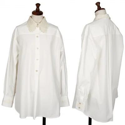 グッチGUCCI フラワーレースカラー着脱オーバーサイズシャツ