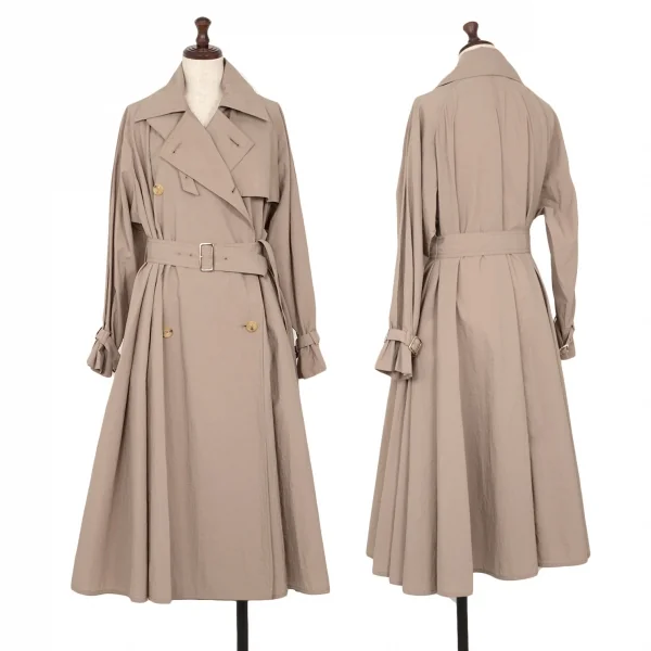 マックスマーラMax Mara コットンナイロンフレアトレンチコート ベージュ34 K-113203_001