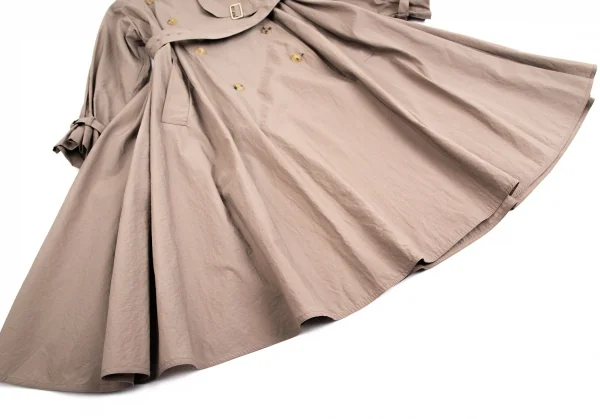 マックスマーラMax Mara コットンナイロンフレアトレンチコート ベージュ34 K-113203_013