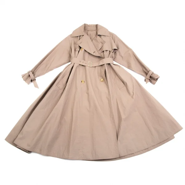 マックスマーラMax Mara コットンナイロンフレアトレンチコート ベージュ34 K-113203_002