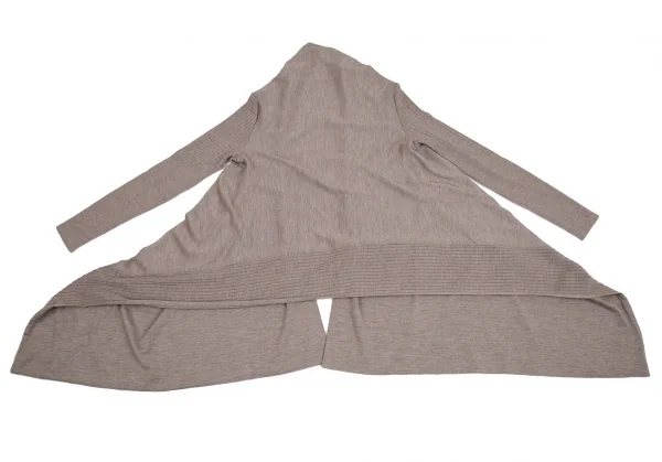 サルヴァトーレフェラガモ Salvatore Ferragamo シルクカシミヤ混ウールドレープニットカーディガン ベージュXS K-113213_010