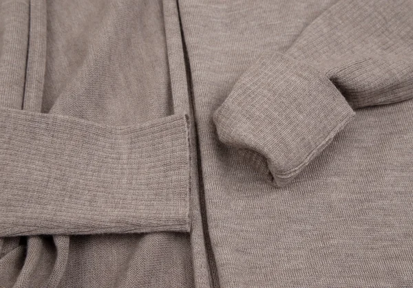 サルヴァトーレフェラガモ Salvatore Ferragamo シルクカシミヤ混ウールドレープニットカーディガン ベージュXS K-113213_006