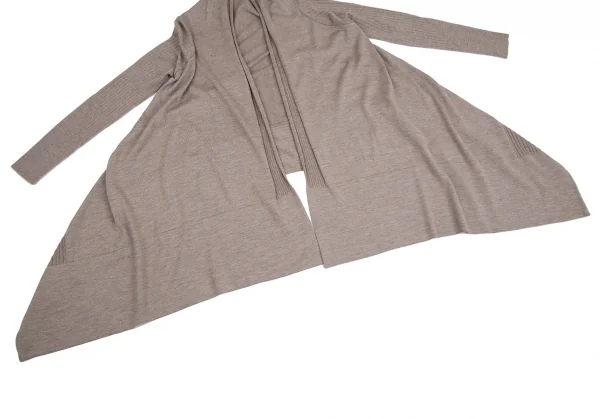 サルヴァトーレフェラガモ Salvatore Ferragamo シルクカシミヤ混ウールドレープニットカーディガン ベージュXS K-113213_007