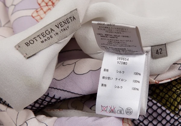 ボッテガヴェネタ BOTTEGA VENETA ボタニカルプリントシルクタックワンピース ラベンダー他42 K-113215_015