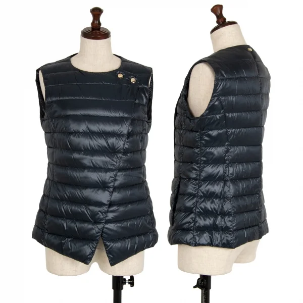 ヘルノHERNO ダブルフロントダウンベスト 紺38 K-113217_001