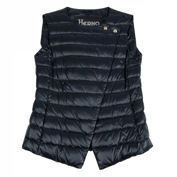 ヘルノHERNO ダブルフロントダウンベスト 紺38 K-113217_002