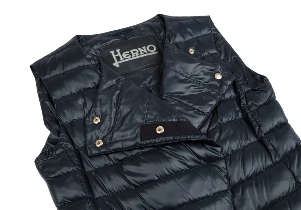 ヘルノHERNO ダブルフロントダウンベスト 紺38 K-113217_009