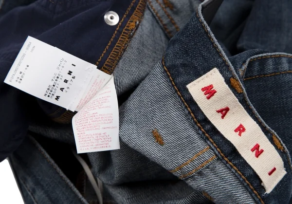 マルニMARNI 裾裏チェックボタンフライデニムパンツ インディゴ23 K-113219_017