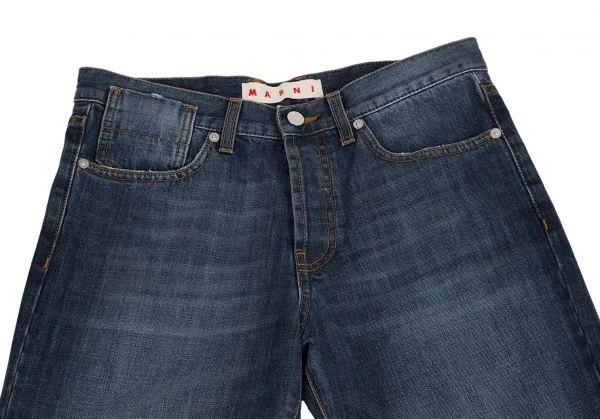 マルニMARNI 裾裏チェックボタンフライデニムパンツ インディゴ23 K-113219_003