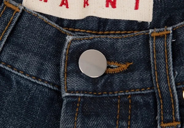 マルニMARNI 裾裏チェックボタンフライデニムパンツ インディゴ23 K-113219_004