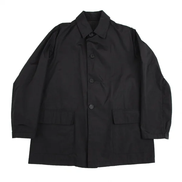 ロエベLOEWE 裏コーティングナイロンコットンハーフコート 黒52 K-113221_001