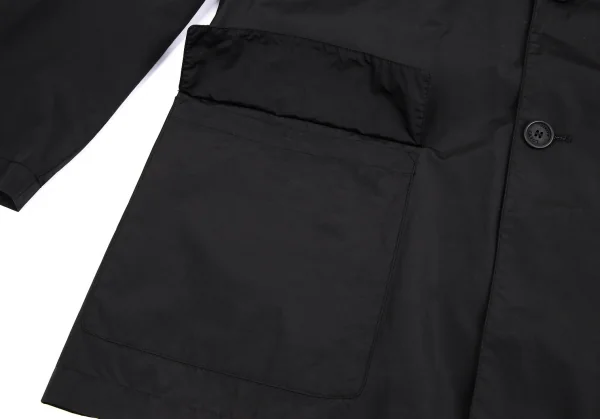 ロエベLOEWE 裏コーティングナイロンコットンハーフコート 黒52 K-113221_010