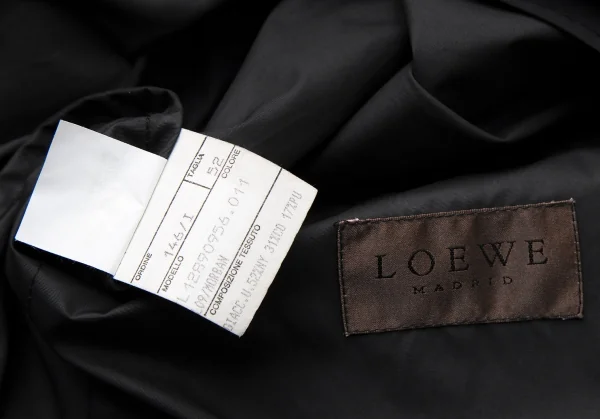 ロエベLOEWE 裏コーティングナイロンコットンハーフコート 黒52 K-113221_016