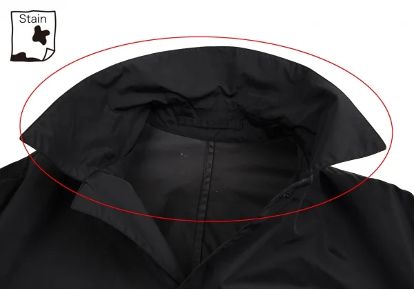 ロエベLOEWE 裏コーティングナイロンコットンハーフコート 黒52 K-113221_003