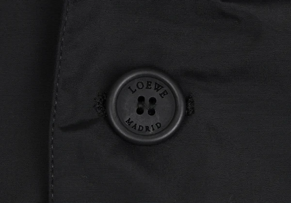 ロエベLOEWE 裏コーティングナイロンコットンハーフコート 黒52 K-113221_004