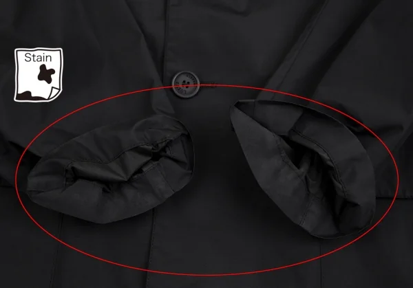 ロエベLOEWE 裏コーティングナイロンコットンハーフコート 黒52 K-113221_007