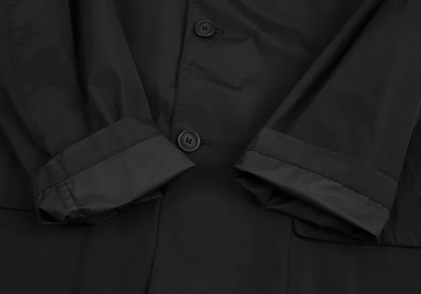 ロエベLOEWE 裏コーティングナイロンコットンハーフコート 黒52 K-113221_008