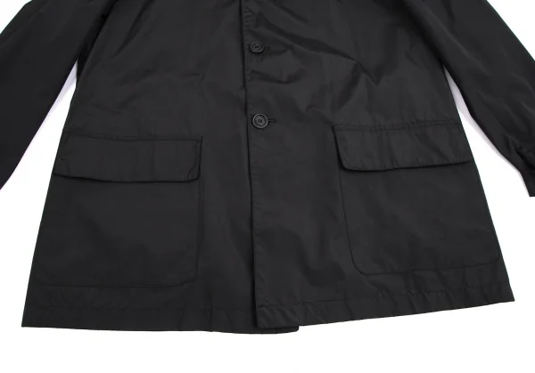 ロエベLOEWE 裏コーティングナイロンコットンハーフコート 黒52 K-113221_009