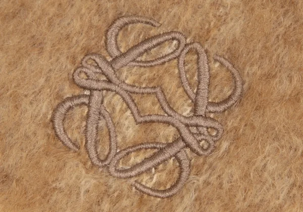 ロエベLOEWE モヘアウールアナグラム刺繍マフラー オフ K-113222_003